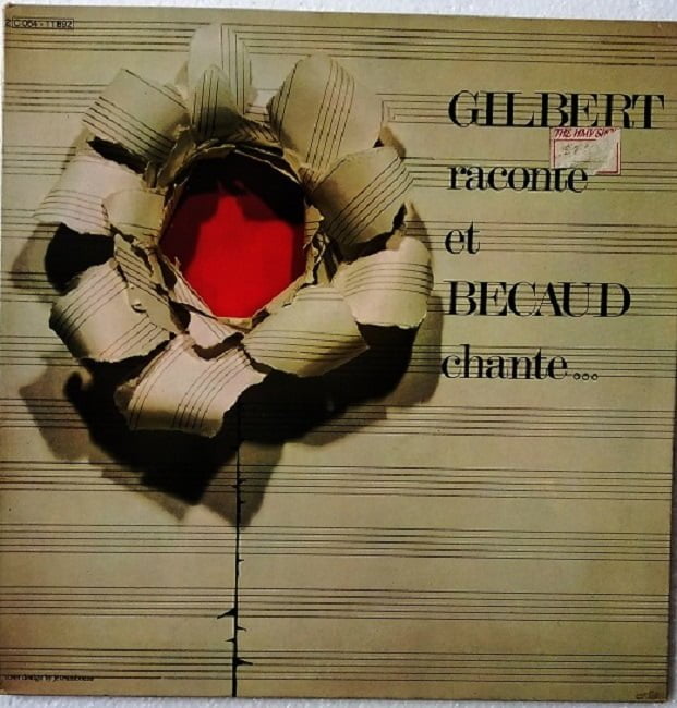 Vinyl Record Cover. Gilbert Raconte et Becaud Chante