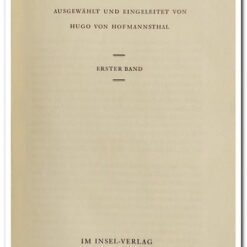 DEUTSCHE ERZAHLER AUSGEWAHLT UND EINGELEITET VON HUGO VON HOFMANNSTHAL