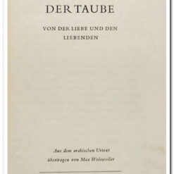 book cover. Das Halsband der Taube