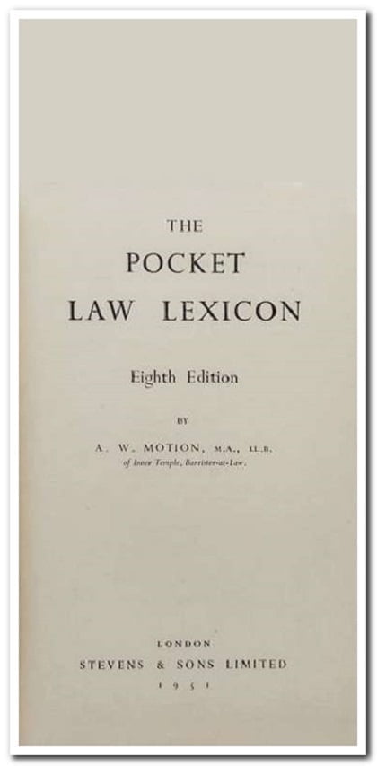 book , the pocket law lexicon