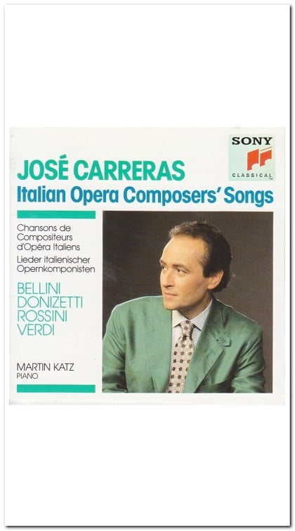 Εξώφυλλο CD. Jose Carreras. Italian Opera Composer's Songs