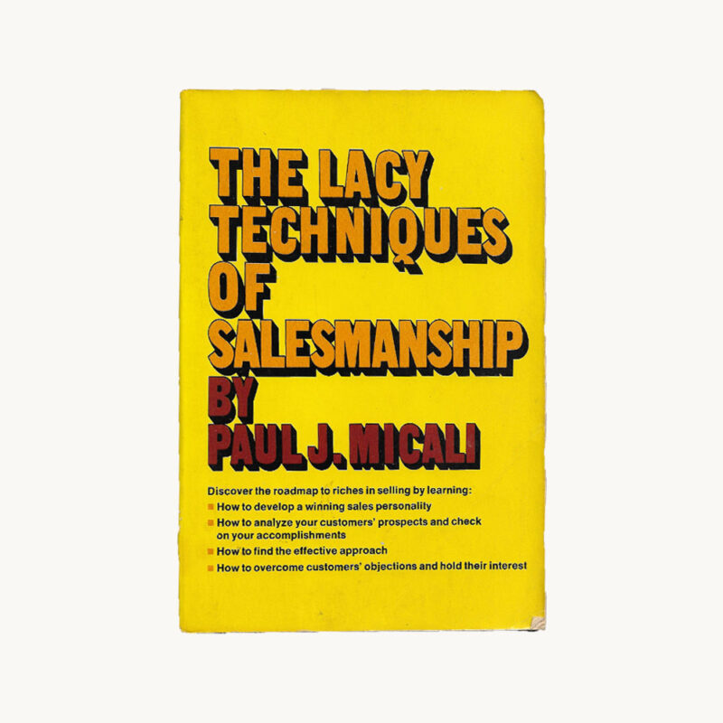 book cover. The Lacy techniques of salesmanship