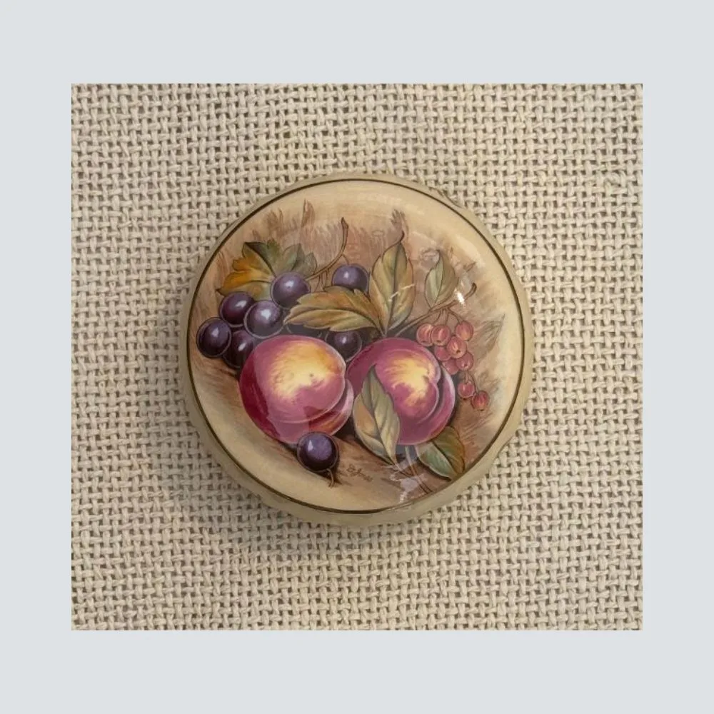 Vintage Μπιζουτιέρα Πορσελάνης Aynsley Orchard Gold αγγλική μπιζουτιέρα
