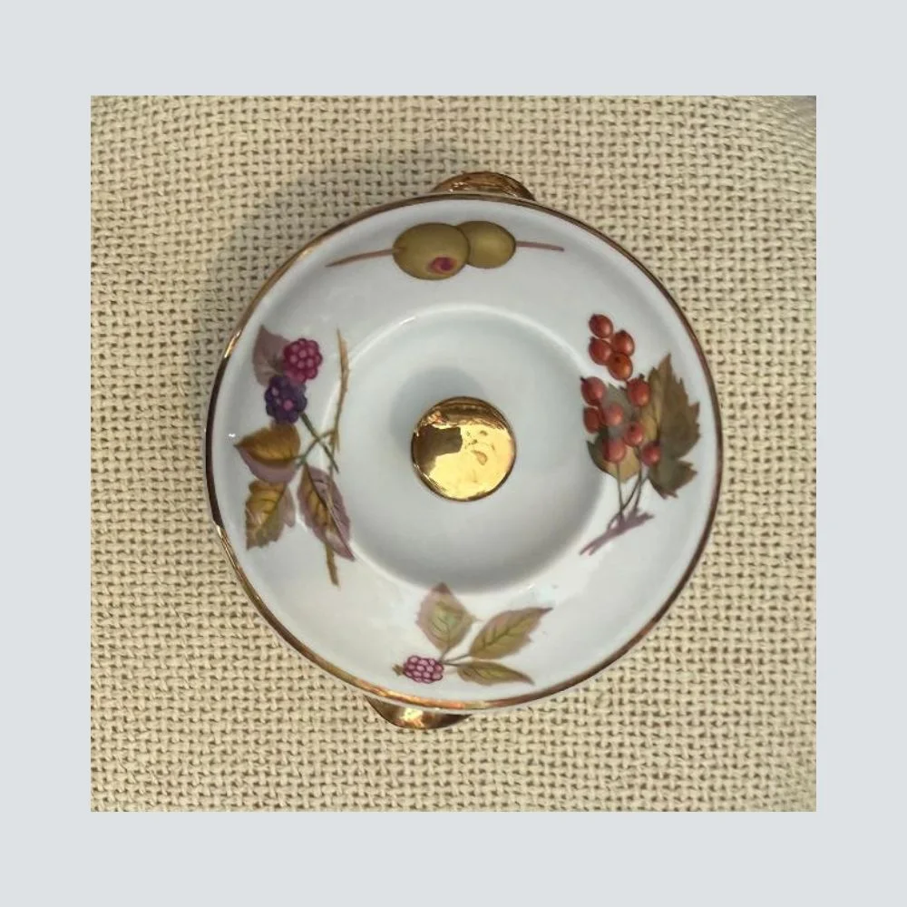 Vintage Μπολ Πορσελάνης Royal Worcester Evesham αγγλικό μπολάκι με καπάκι