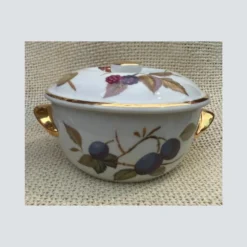 Vintage Μπολ Πορσελάνης Royal Worcester Evesham αγγλικό μπολάκι με καπάκι
