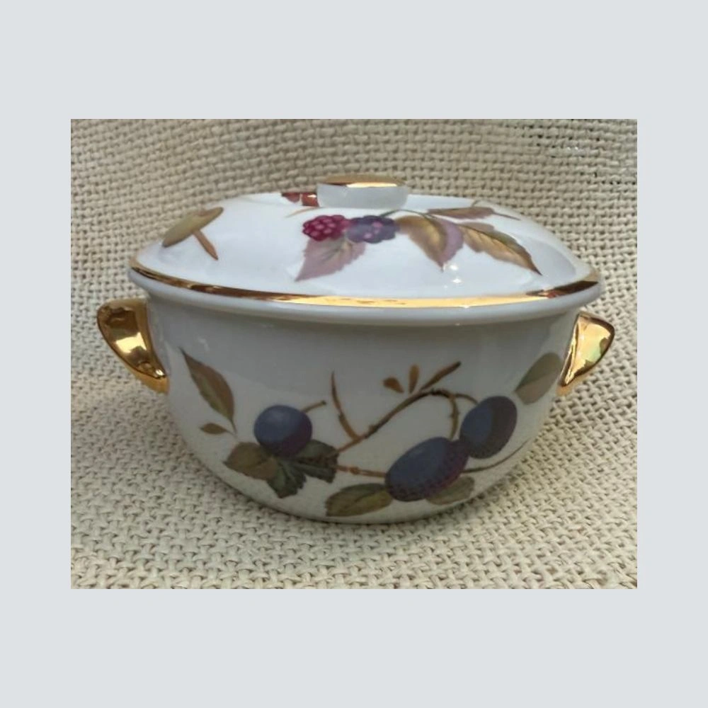 Vintage Μπολ Πορσελάνης Royal Worcester Evesham αγγλικό μπολάκι με καπάκι